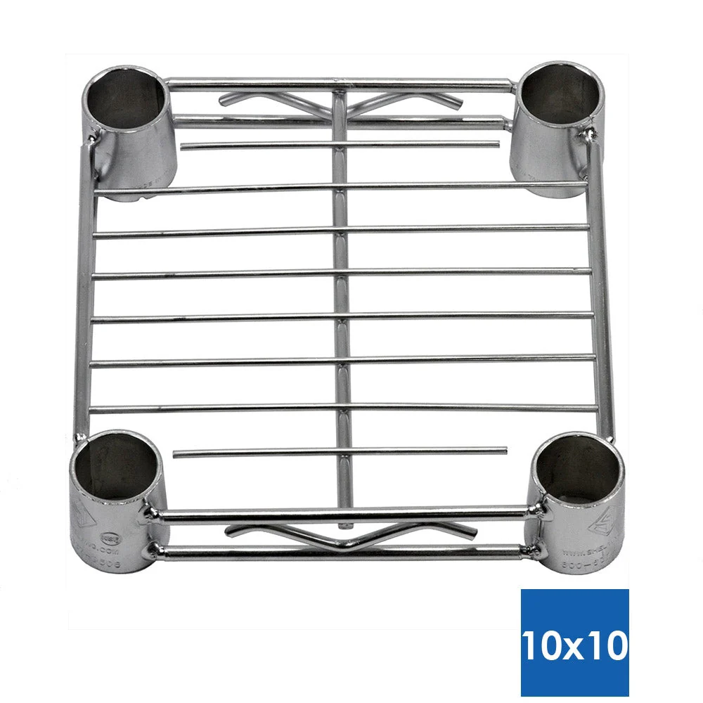 10"d x 10"w Chrome Wire Shelving w/ 4 Shelves - Image 3