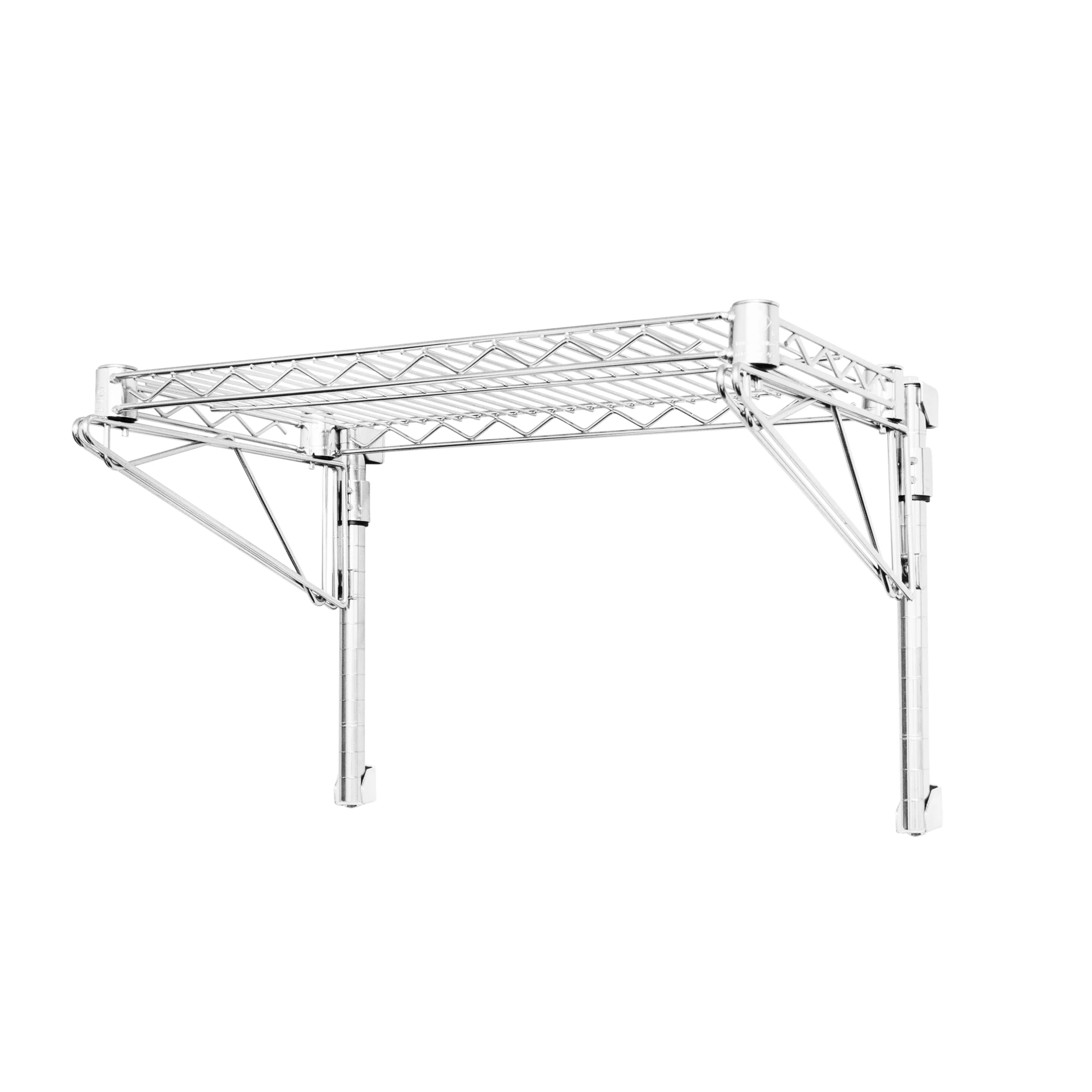 12"d Wall-Mounted Wire Shelving w/ 1 Shelf