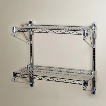 12"d Wall-Mounted Wire Shelving w/ 2 Shelves - Image 4