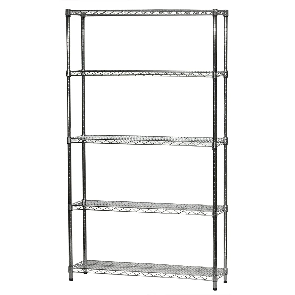 12"d x 42"w Chrome Wire Shelving w/ 5 Shelves - Image 6