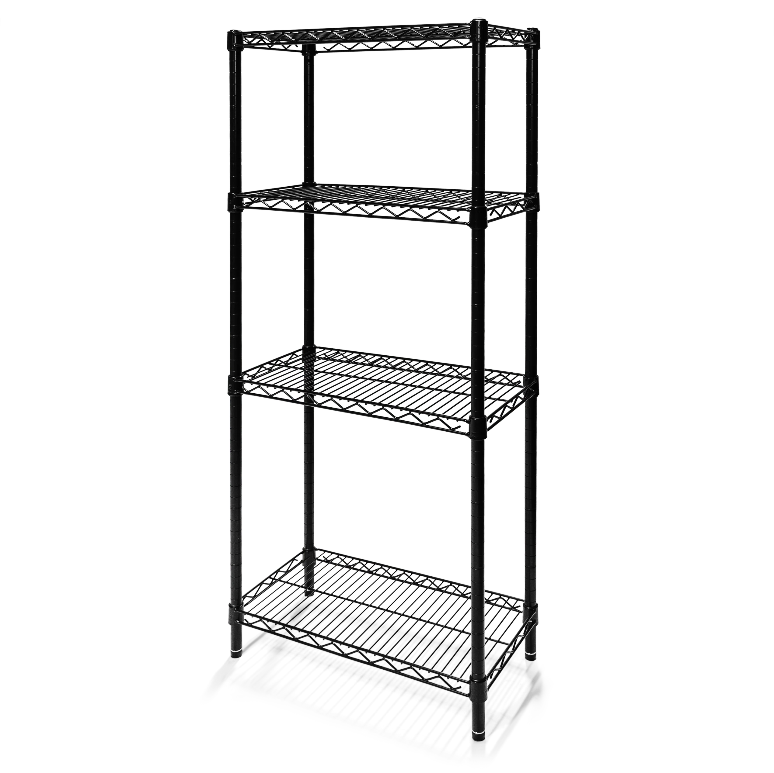 12"d x 54"h Black Wire Shelving w/ 4 Shelves - Image 4