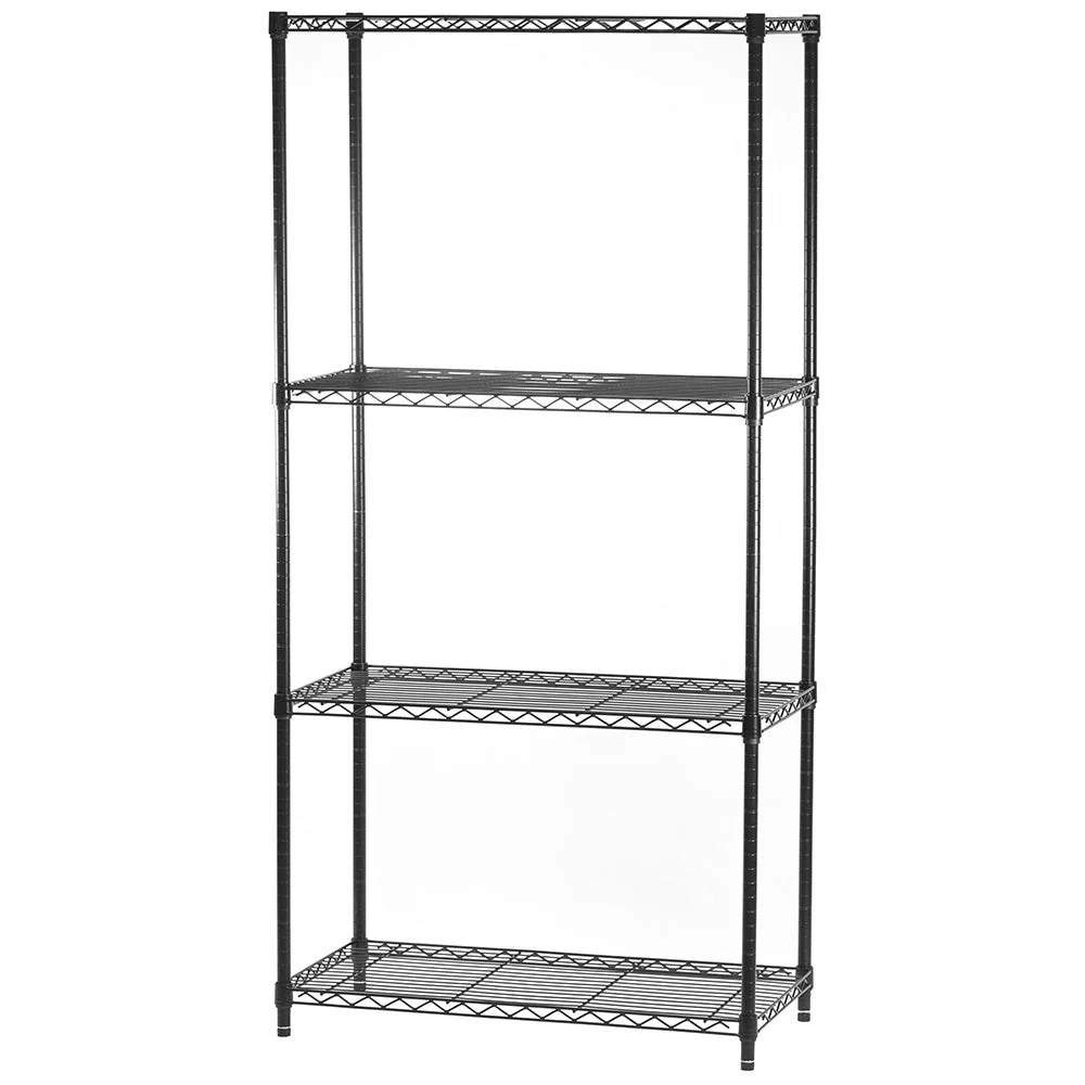 12"d x 72"h Black Wire Shelving w/ 4 Shelves - Image 4