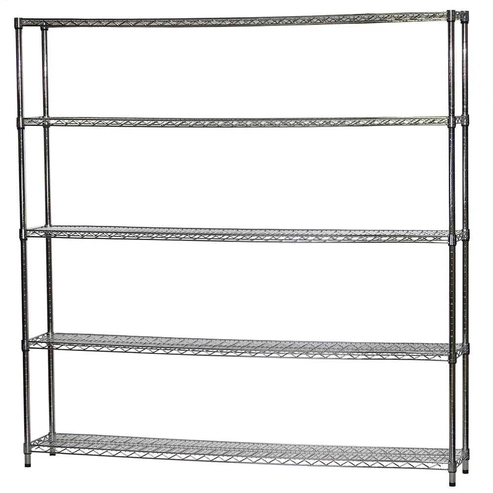 12"d x 72"w Chrome Wire Shelving w/ 5 Shelves - Image 6