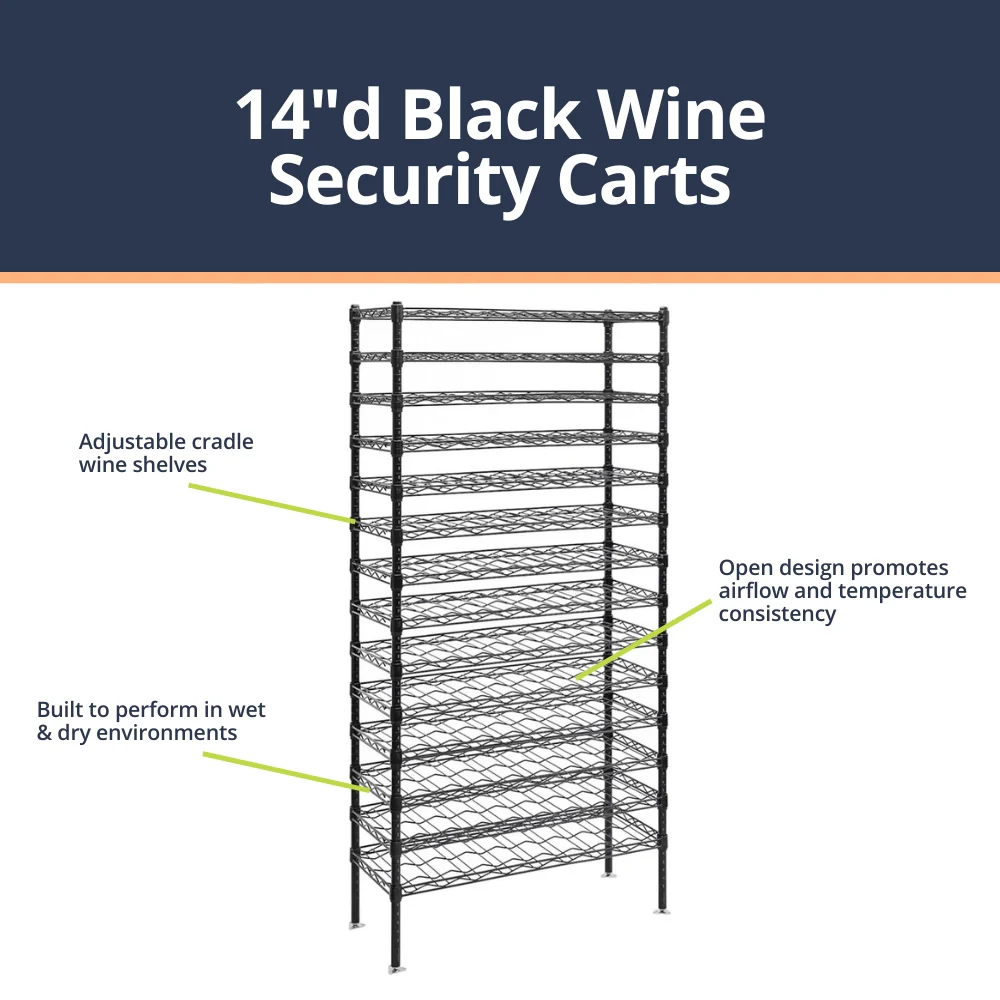 14"d Black Wire Wine Racks - Image 3