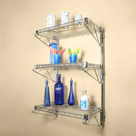 14"d Wall-Mounted Wire Shelving with 3 Shelves - Image 3