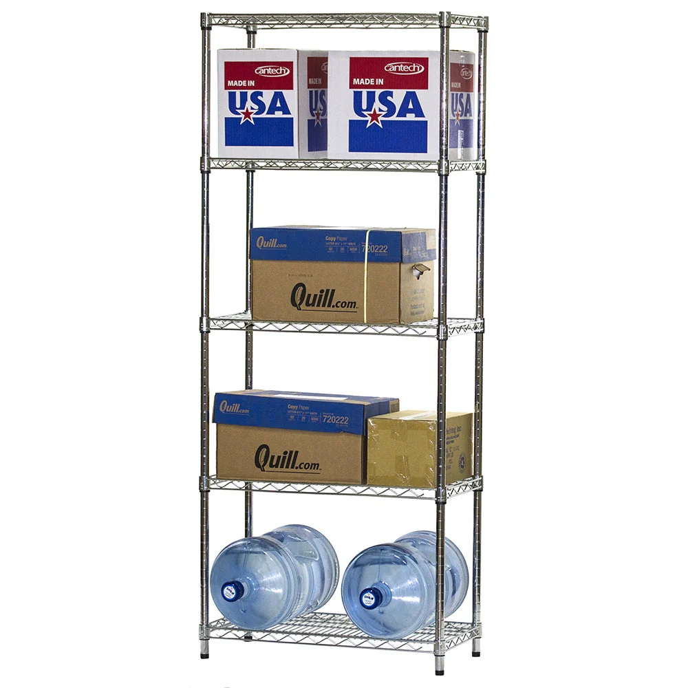 14"d x 30"w Chrome Wire Shelving w/ 5 Shelves - Image 3