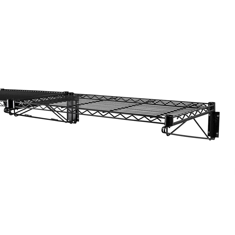 18"d Black Wall-Mounted Wire Shelf - Image 5