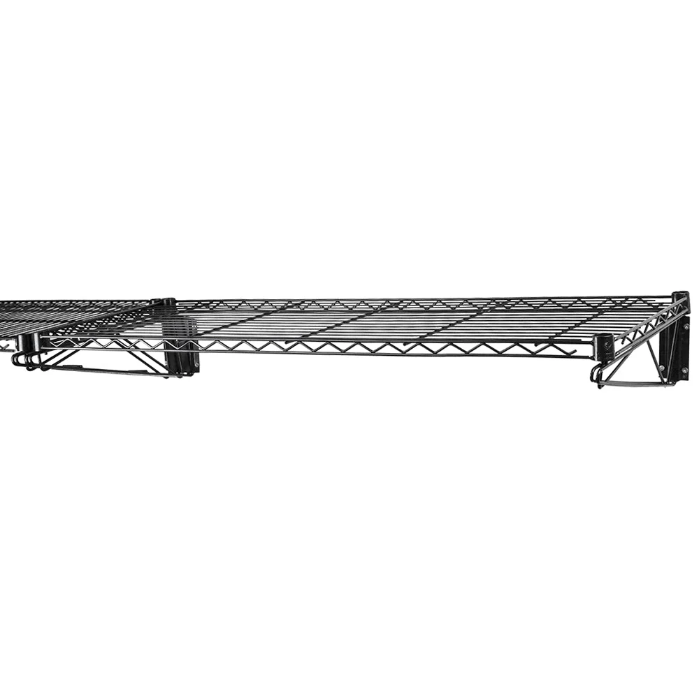 18"d Black Wall-Mounted Wire Shelf - Image 6