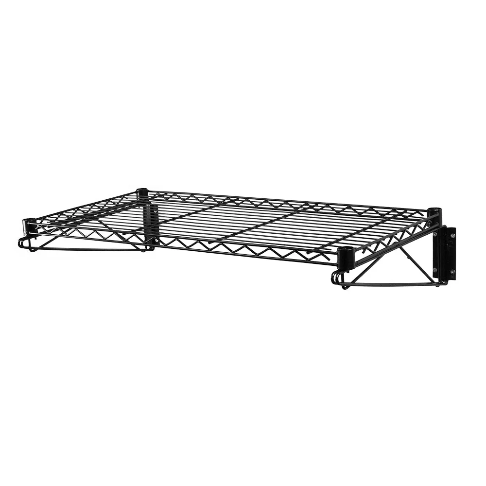 18"d Black Wall-Mounted Wire Shelf - Image 8