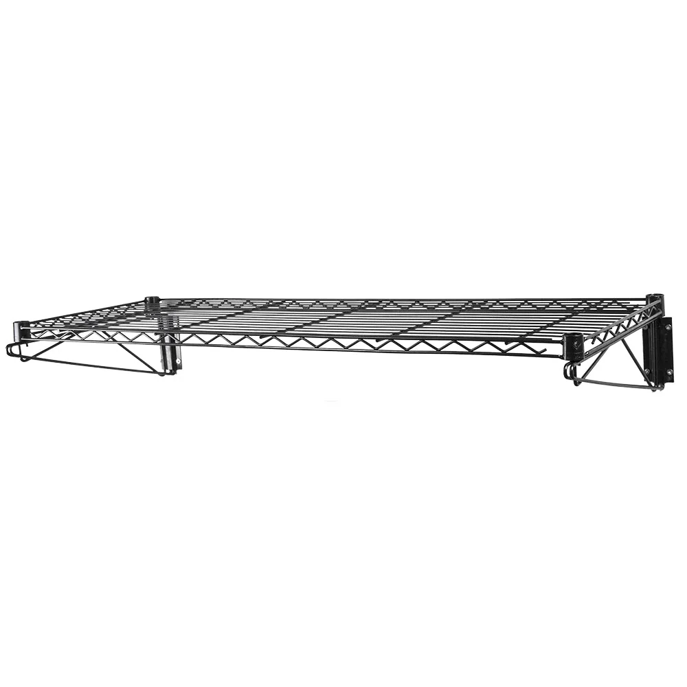 18"d Black Wall-Mounted Wire Shelf - Image 9