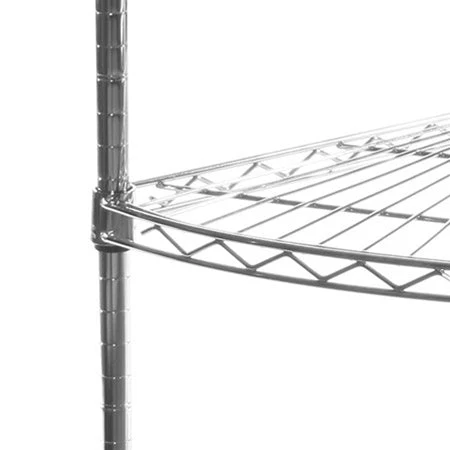 18"d Chrome Wire Radius Corner Unit w/ 4 Shelves - Image 7