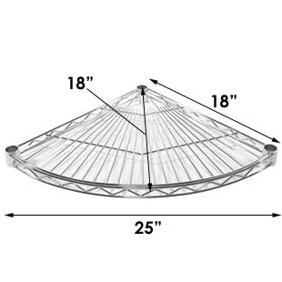 18"d Chrome Wire Radius Corner Unit w/ 5 Shelves - Image 2