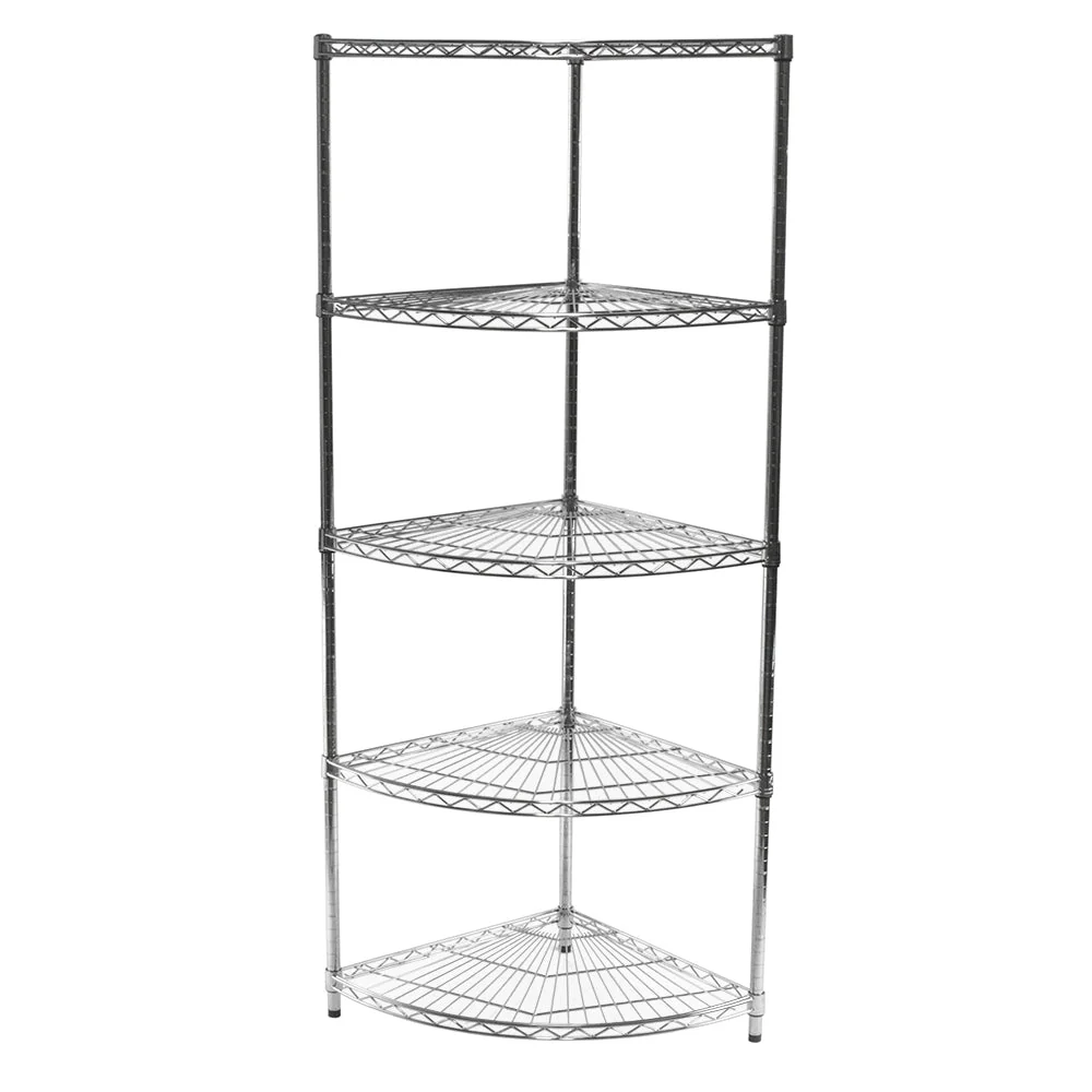 18"d Chrome Wire Radius Corner Unit w/ 5 Shelves - Image 8