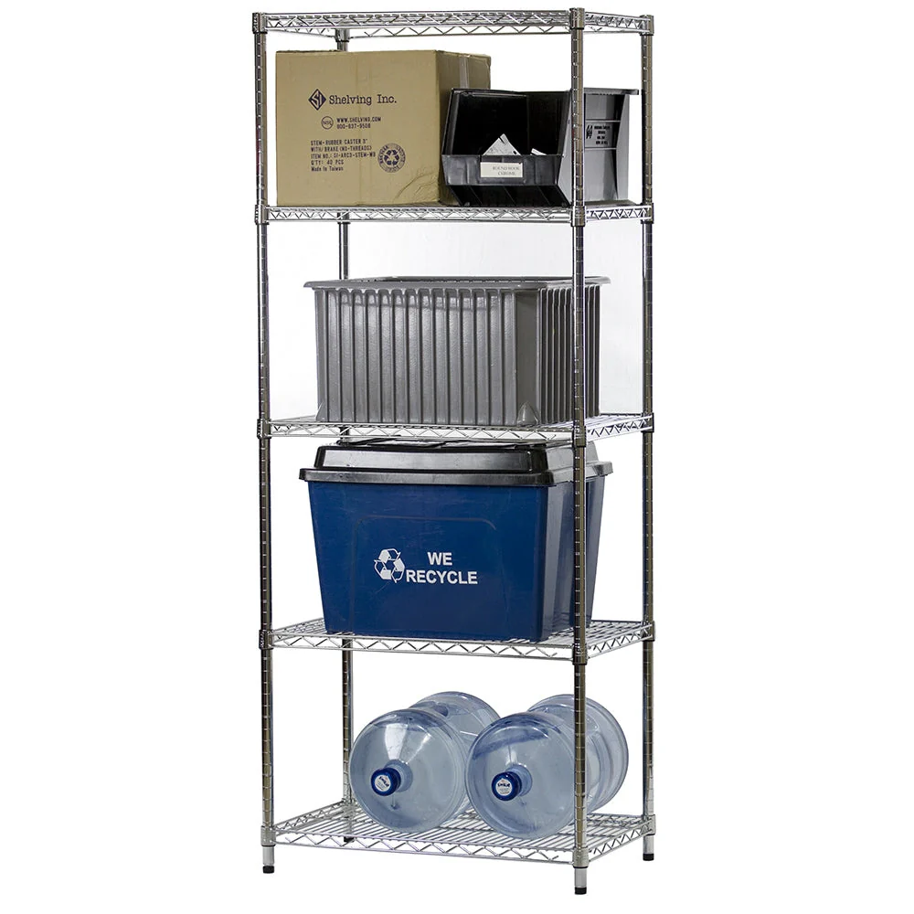 18"d x 30"w Chrome Wire Shelving w/ 5 Shelves - Image 3