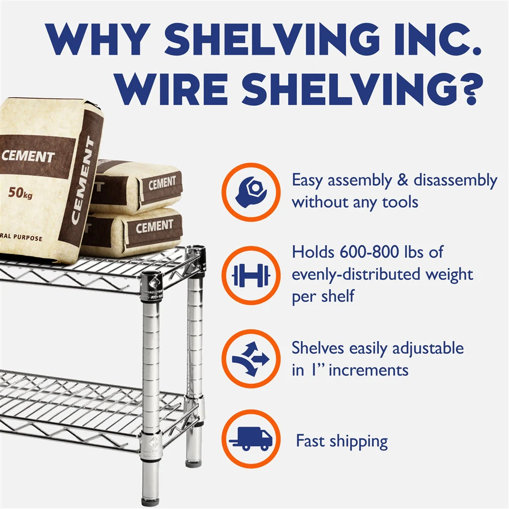 18"d x 42"w Chrome Wire Shelving w/ 4 Shelves - Image 6