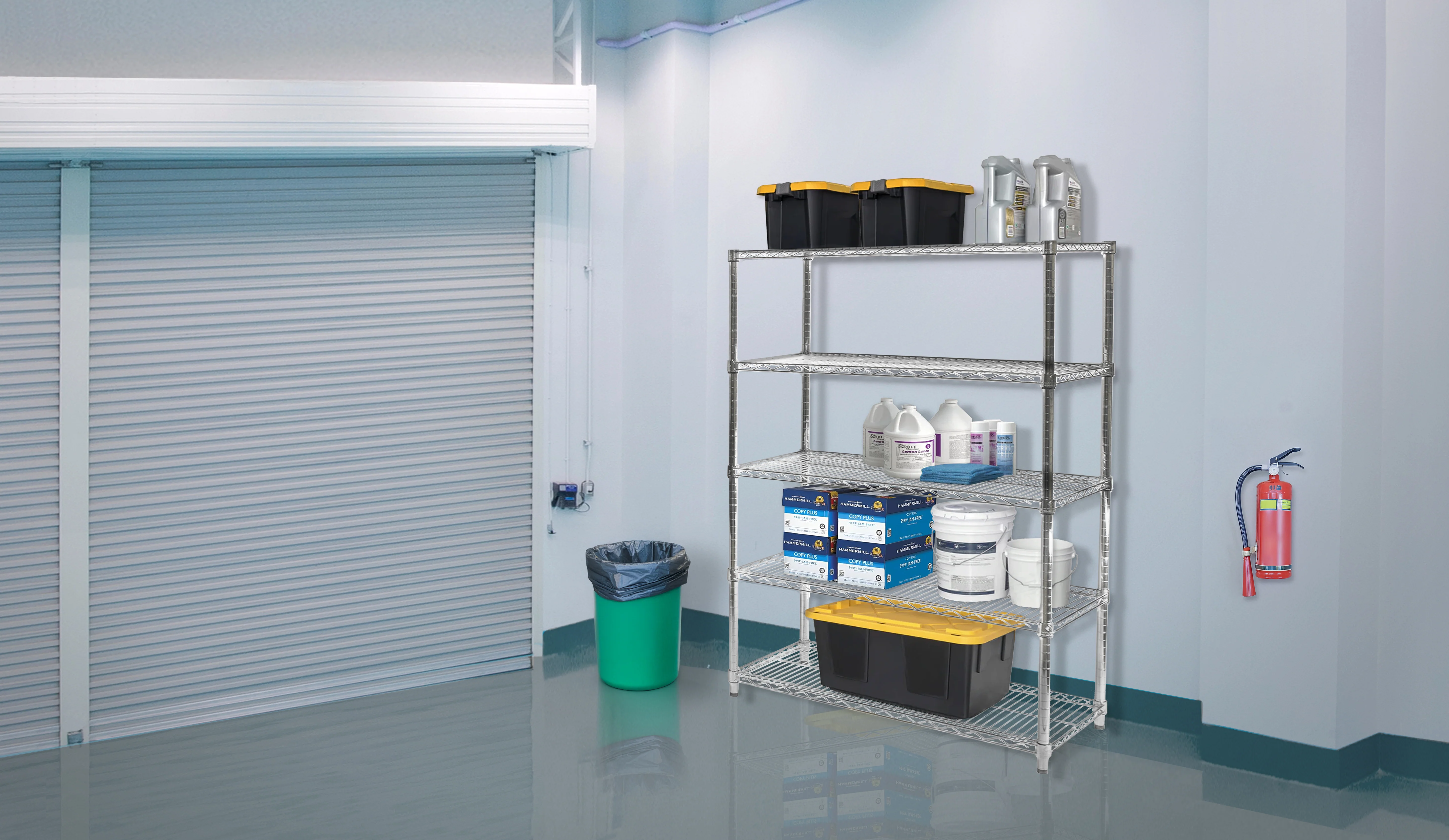 21"d x 30"w Chrome Wire Shelving w/ 5 Shelves - Image 2