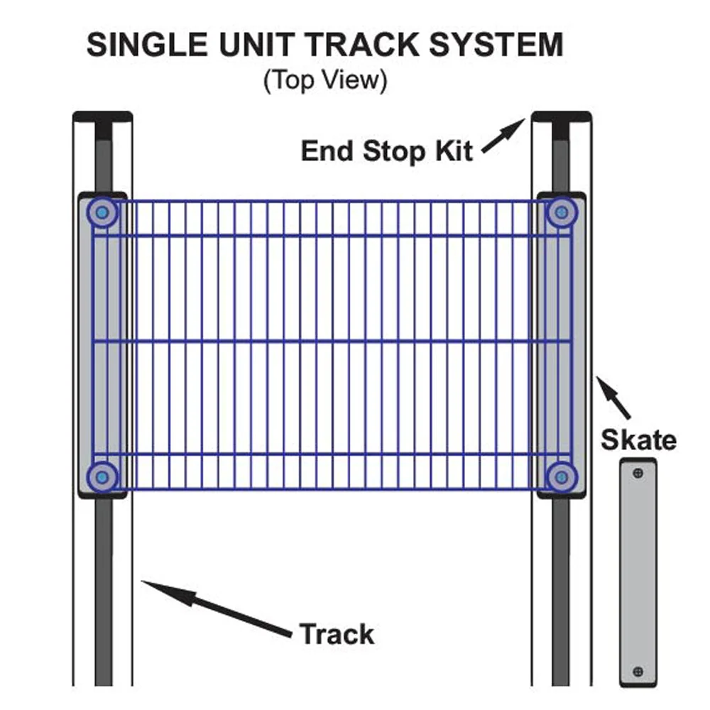 18"d x 54"w High-Density Mobile Wire Shelving - Single Wide - Image 4