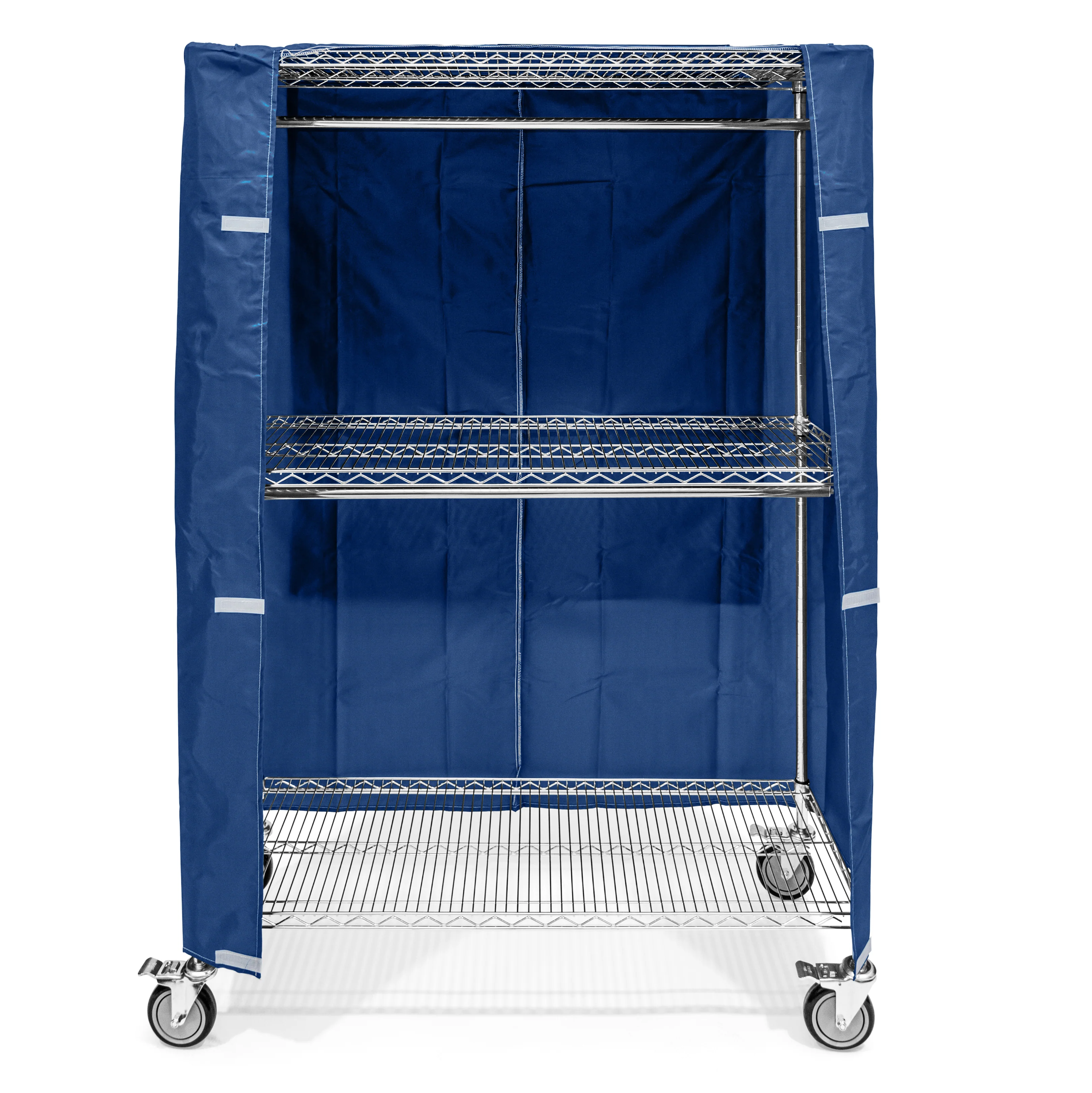 2-Tier Large Mobile Garment Rack with Cover - Image 2
