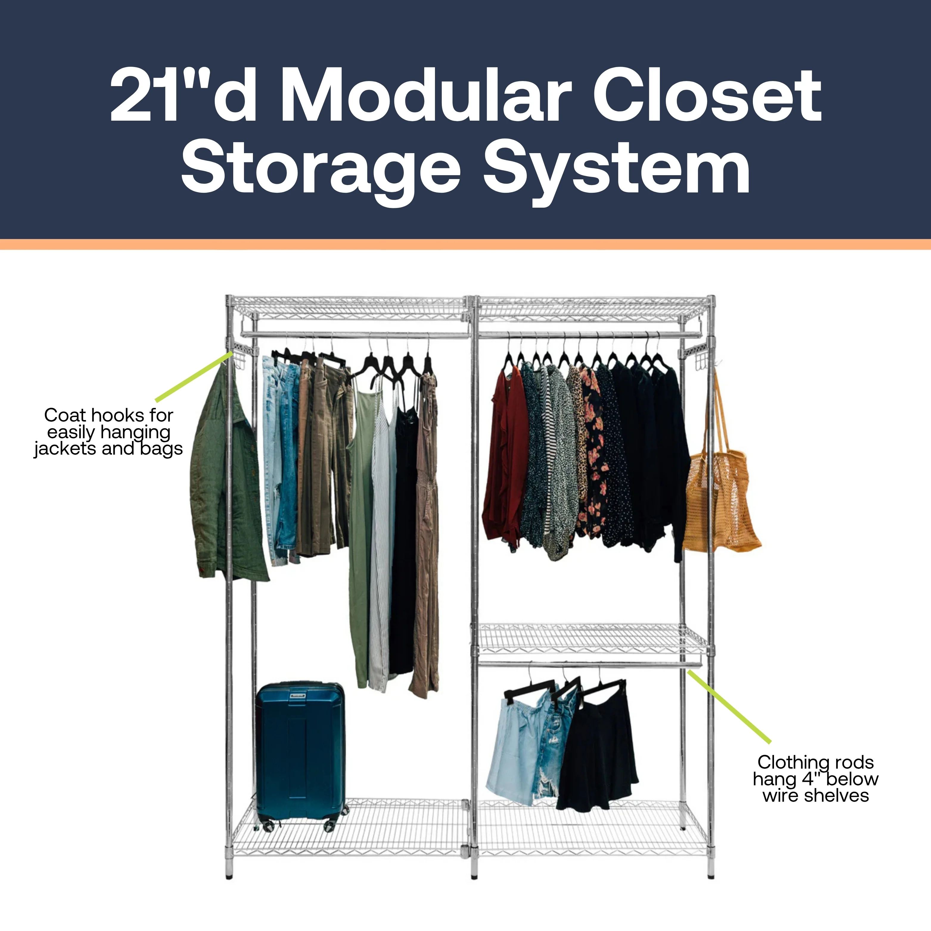 21"d Modular Closet Storage System - Image 4