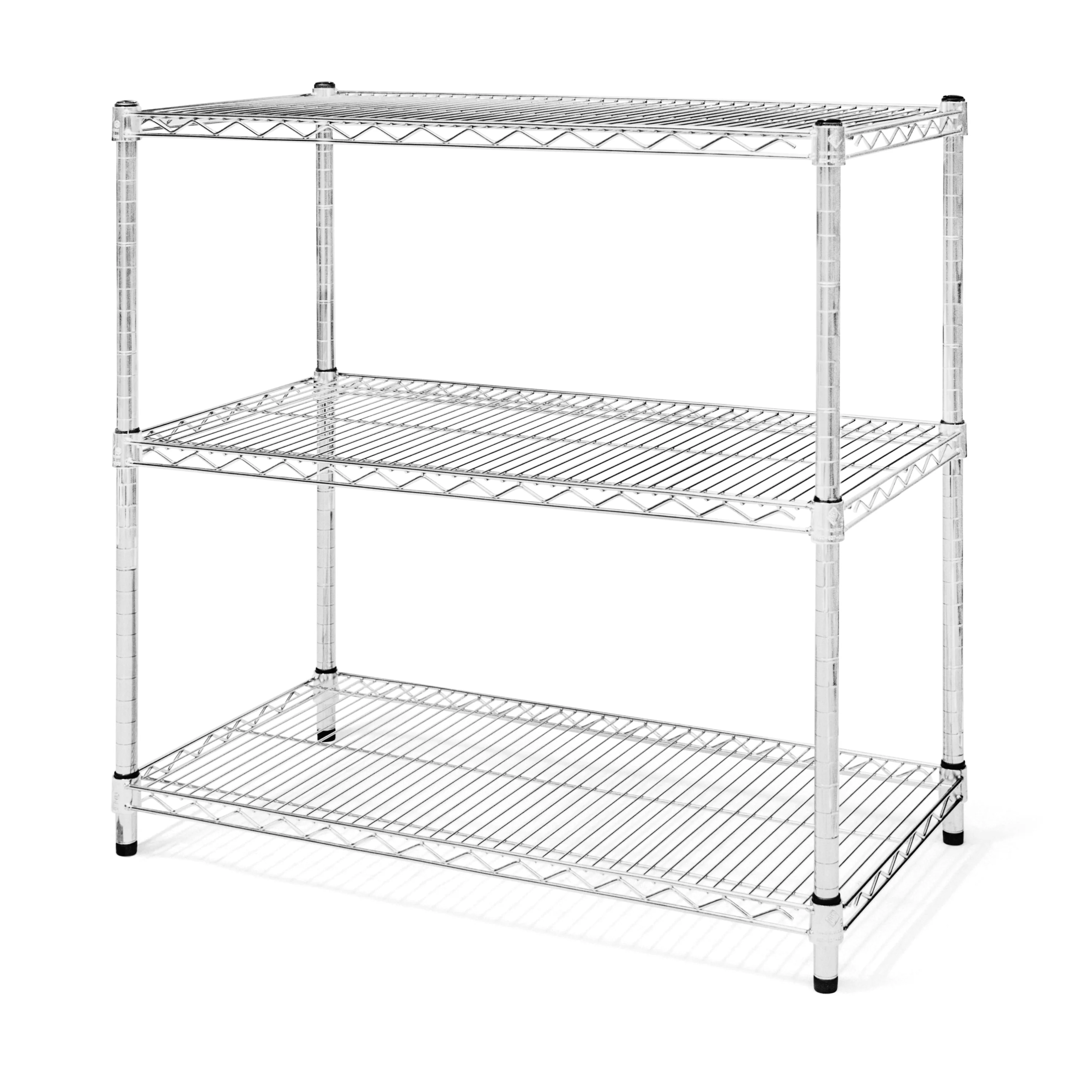 21"d x 34"h Chrome Wire Shelving w/ 3 Shelves - Image 4