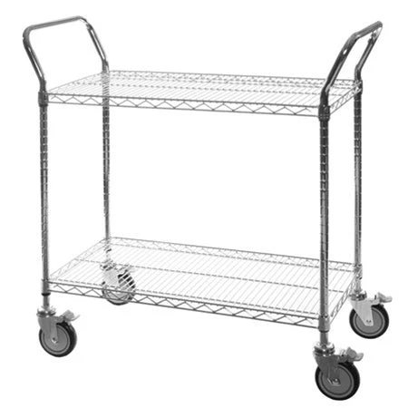 24"d 2-Shelf Chrome Wire Utility Carts - Image 5