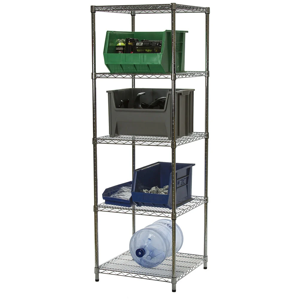 24"d x 24"w Chrome Wire Shelving w/ 5 Shelves - Image 3