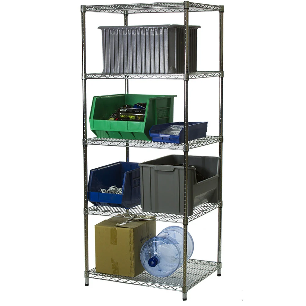 24"d x 30"w Chrome Wire Shelving w/ 5 Shelves - Image 3