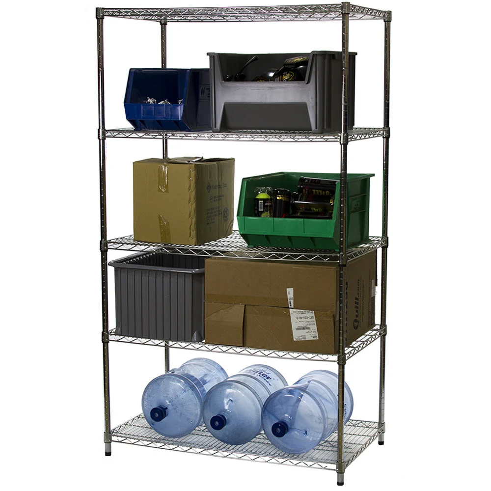 24"d x 42"w Chrome Wire Shelving w/ 5 Shelves - Image 3