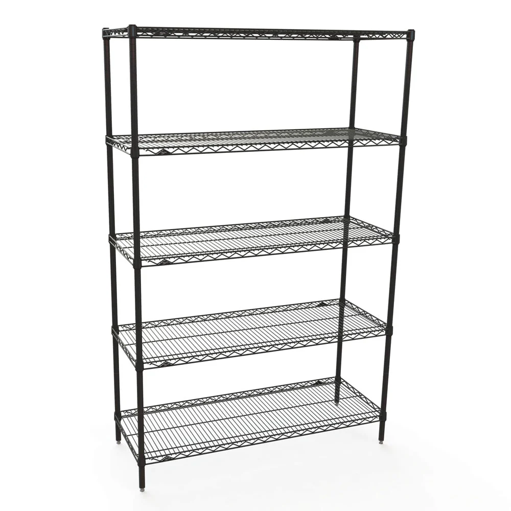 24"d x 48"w Metro Super Erecta 5-Shelf Wire Kits - Black - Image 2