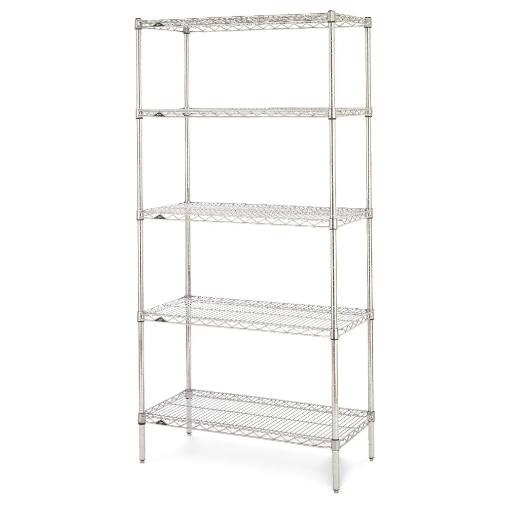 24"d x 74"h - Metro Super Erecta Stainless Steel 5-Shelf Starter Units - Image 4