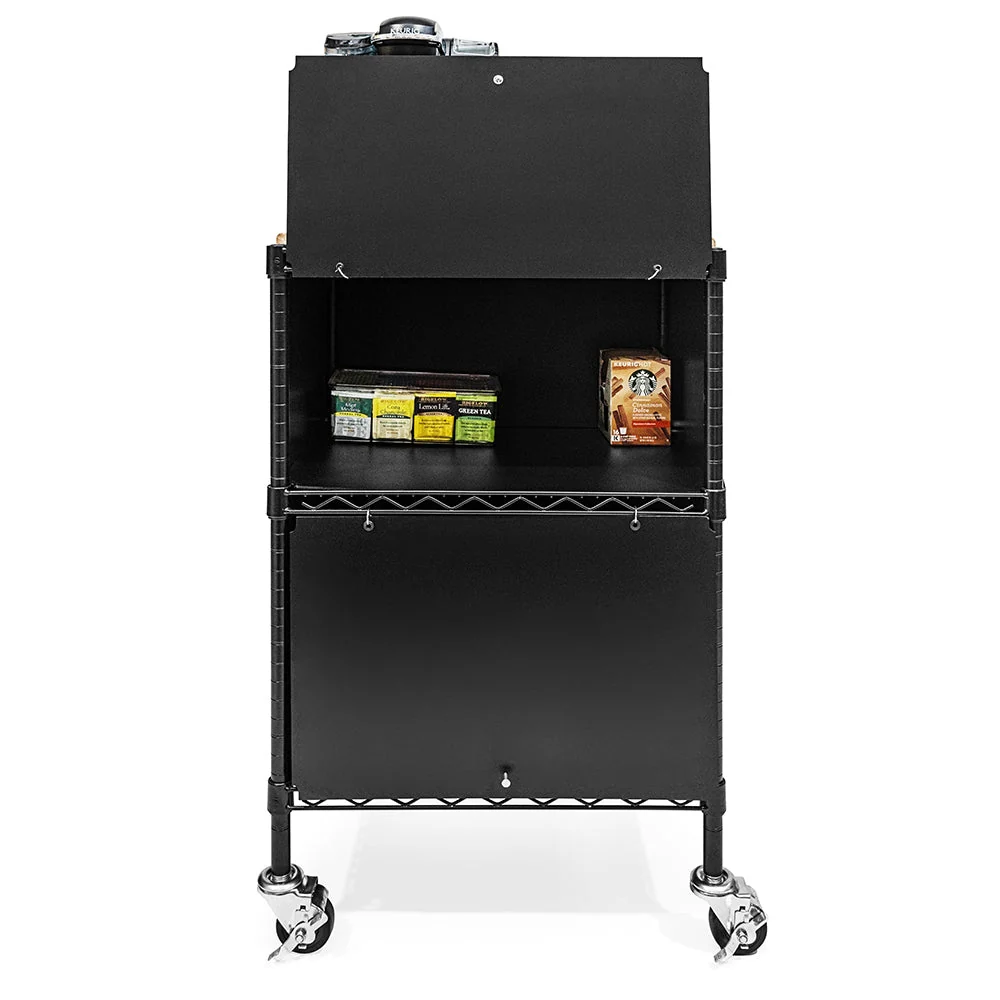 3-Shelf Mobile Coffee Bar Cabinet - Image 3