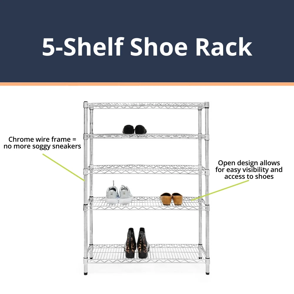 Chrome 5-Tier Shoe Rack - Image 2