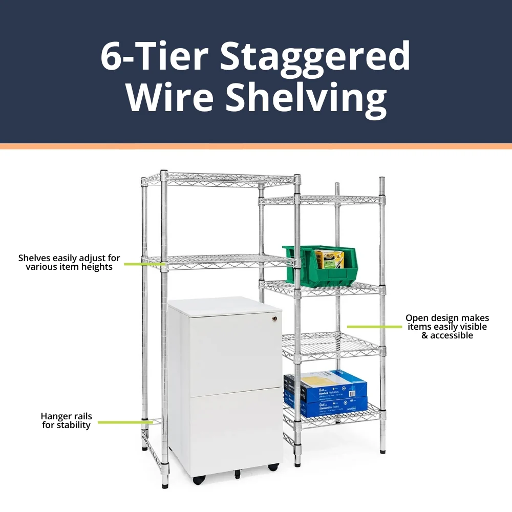 6-Tier Staggered Wire Shelving - Image 4