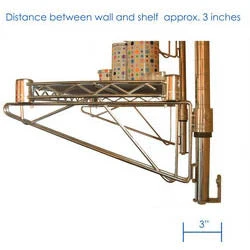8"d Wall-Mounted Wire Shelving w/ 3 Shelves - Image 4
