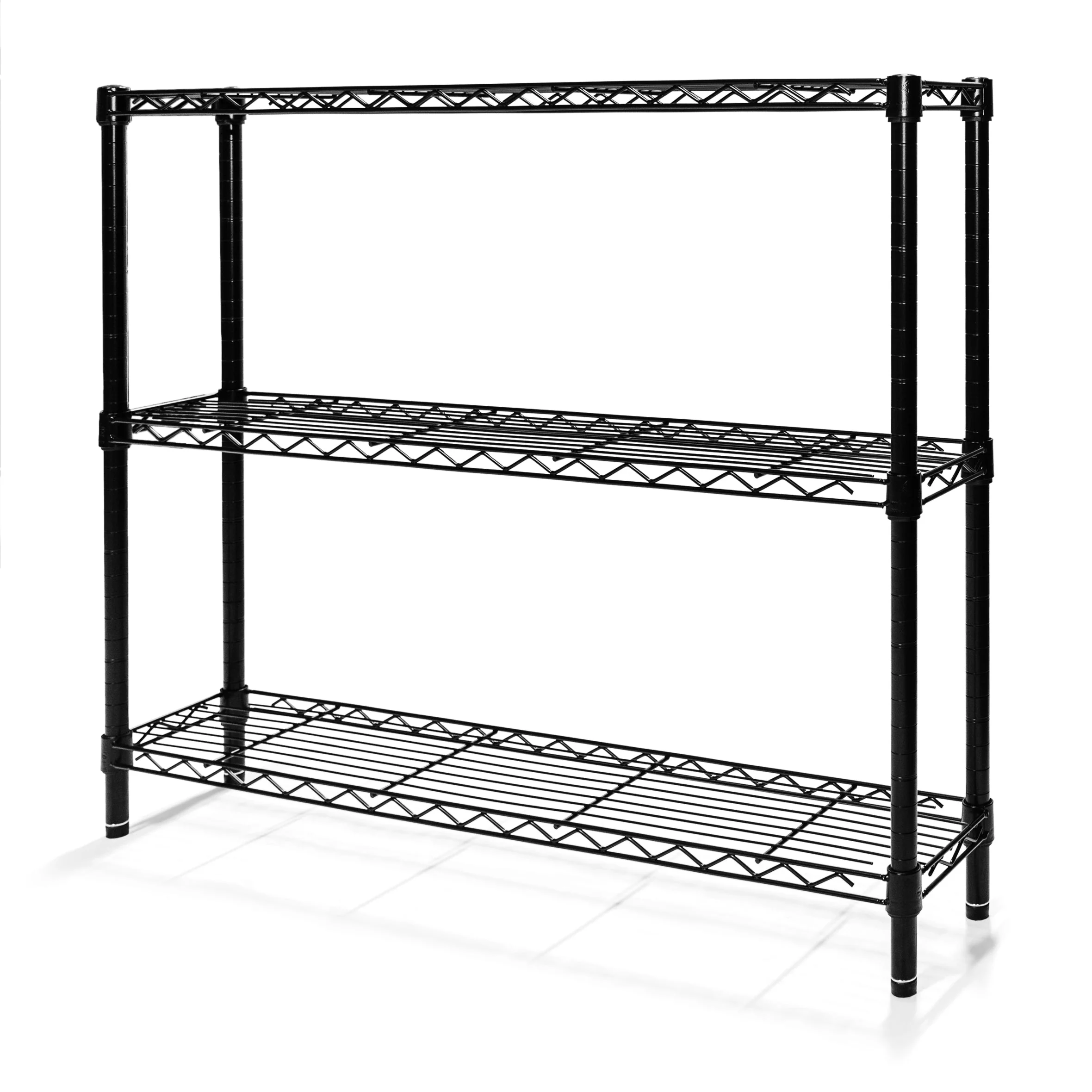 8"d x 34"h Black Wire Shelving w/ 3 Shelves - Image 12