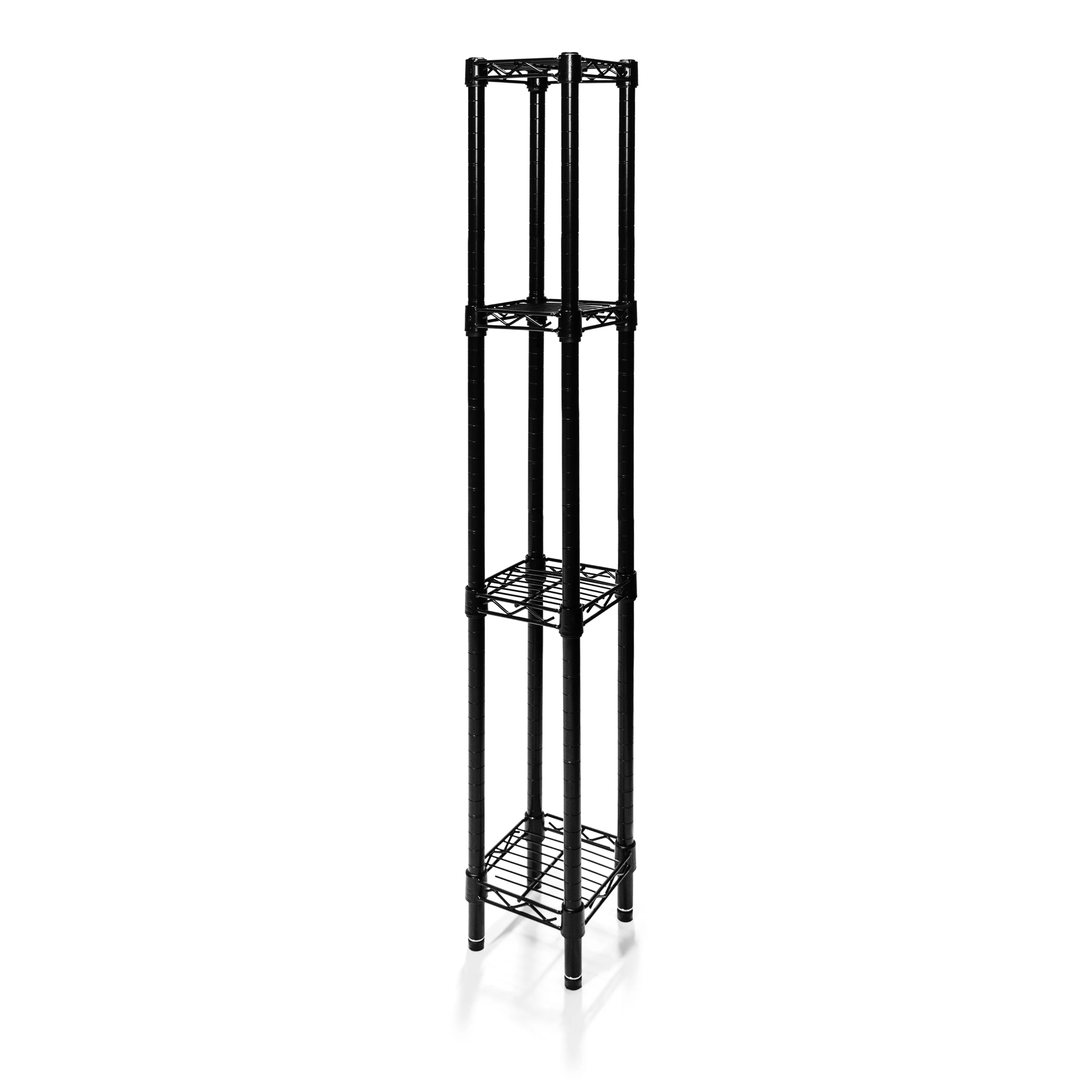 8"d x 54"h Black Wire Shelving w/ 4 Shelves - Image 12
