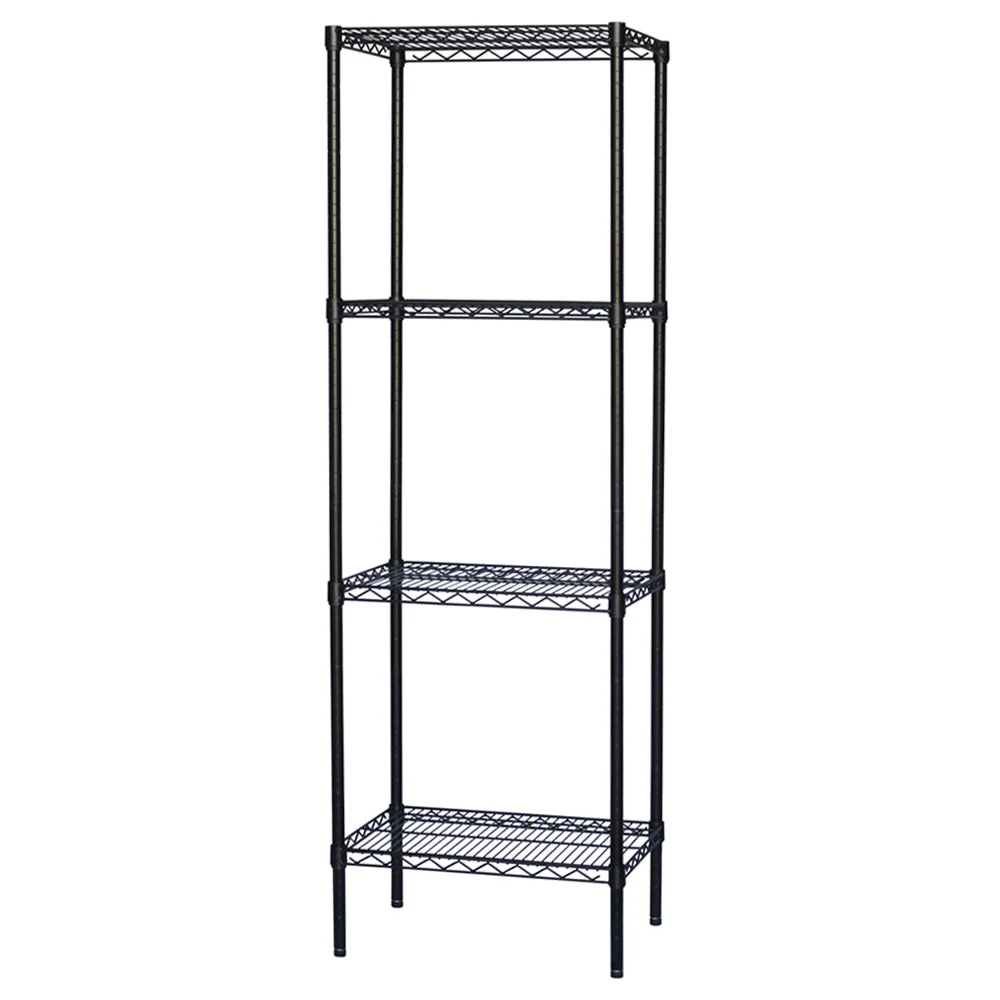 8"d x 54"h Black Wire Shelving w/ 4 Shelves - Image 4