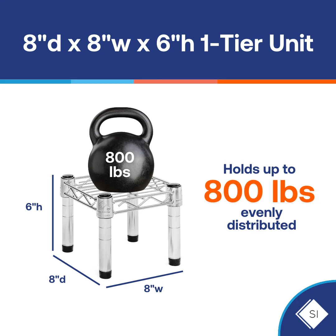 8"d x 6"h Chrome Wire Shelving w/ 1 Shelf - Image 5