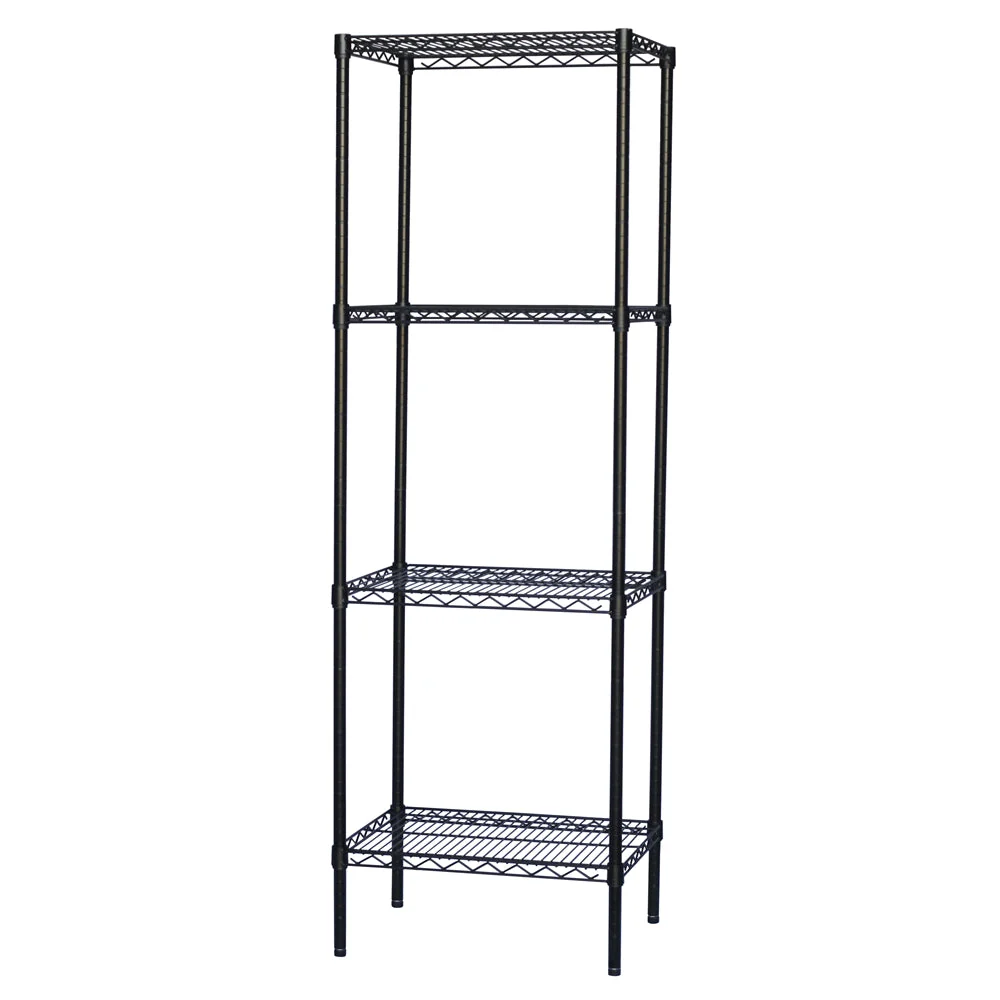 8"d x 72"h Black Wire Shelving w/ 4 Shelves - Image 3
