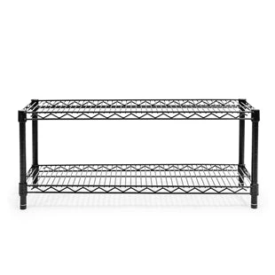 Black 2-Tier Shoe Rack - Image 4