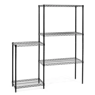 Black 5-Tier Staggered Wire Shelving - Image 3