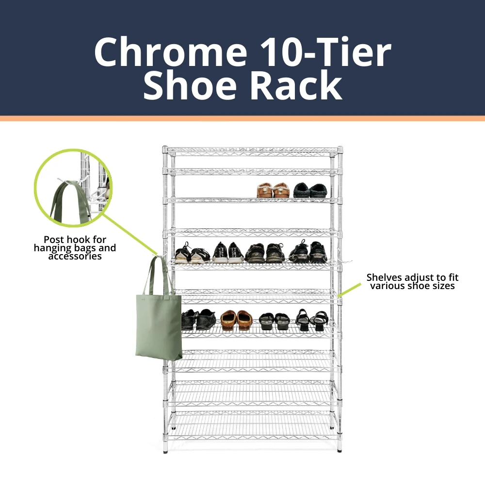 Chrome 10-Tier Shoe Rack - Image 3