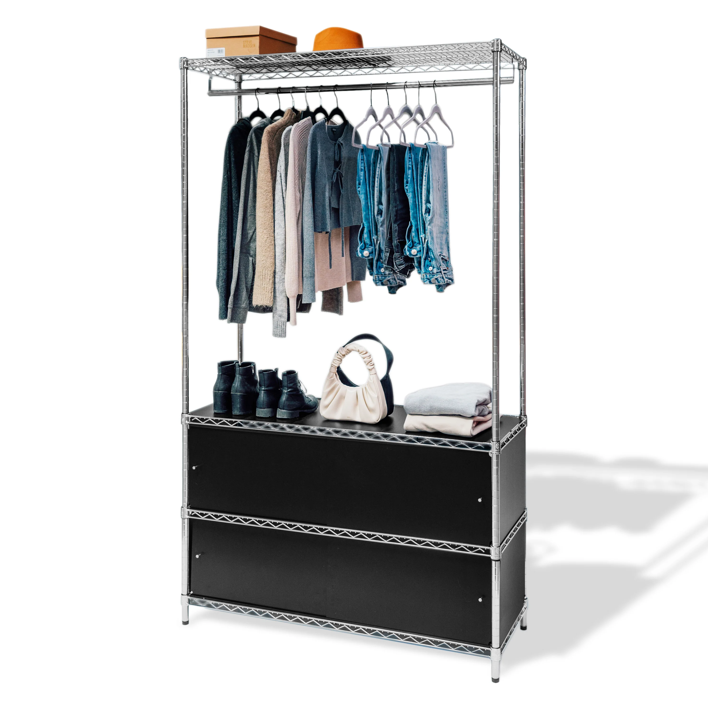 Closet Wire Shelving with Enclosures
