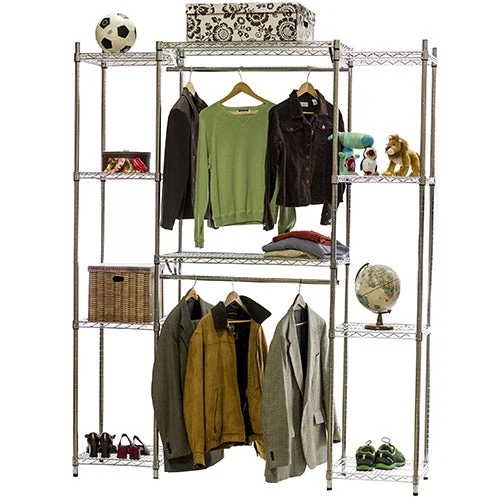 Double Hang Closet Wire Shelving System - 18"d x 84"h - Image 3