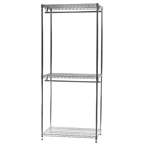 Double Hang Wire Closet Shelving w/ 3 Shelves - 24"d x 84"h - Image 4