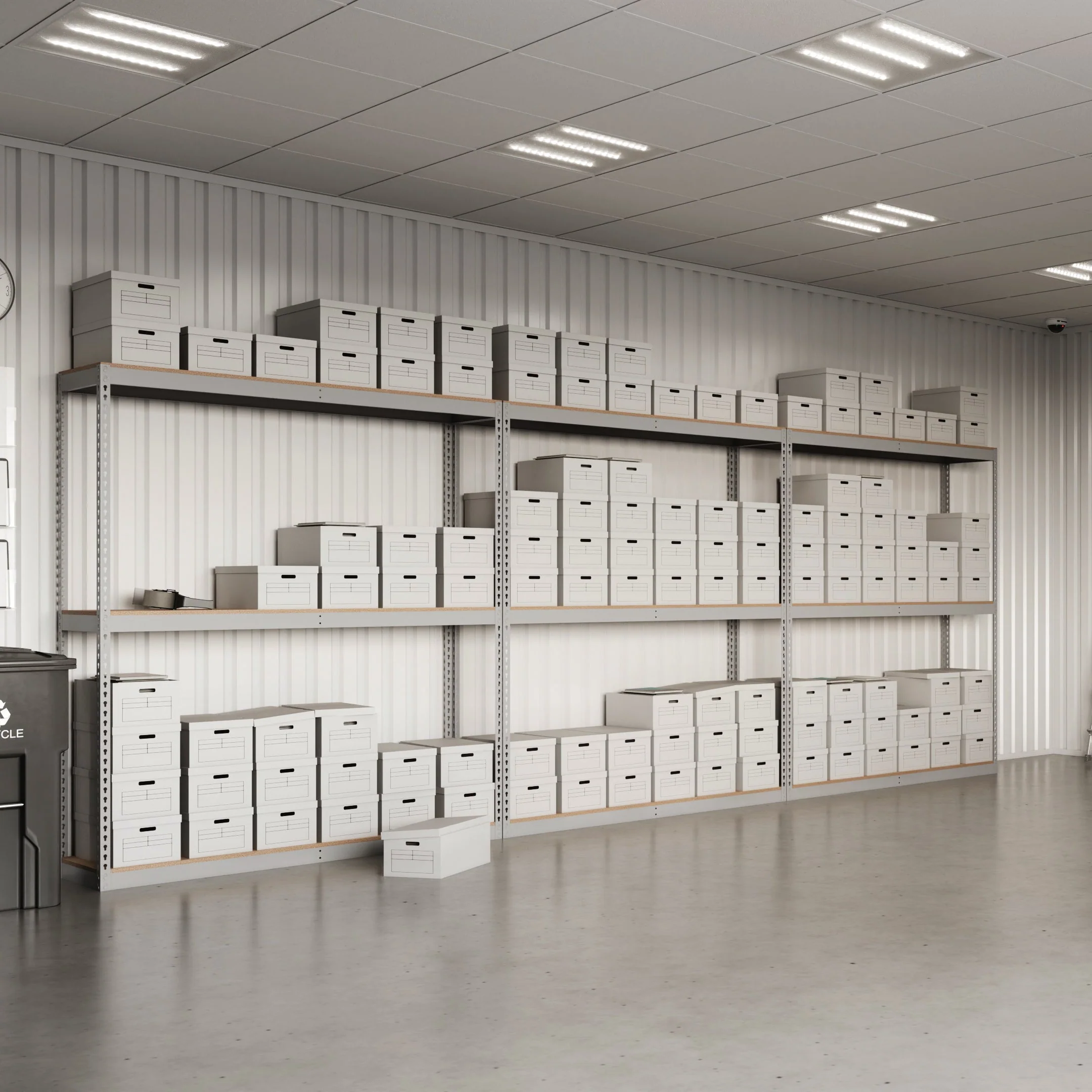 Lyon 24"d 3-Shelf Heavy-Duty Boltless Shelving Add-On Units - Gray - Image 3