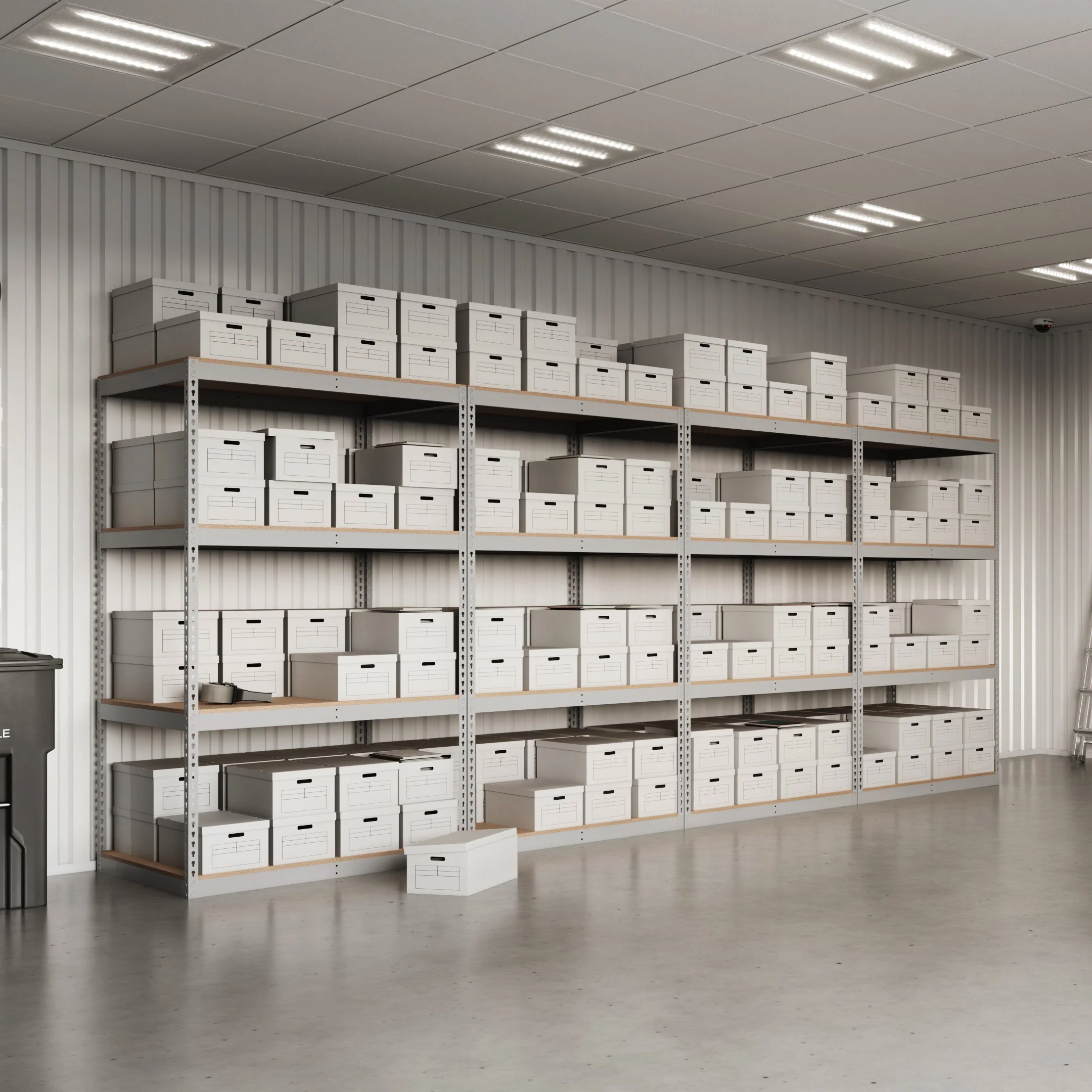 Lyon 36"d 4-Shelf Heavy-Duty Boltless Shelving Add-On Units - Gray - Image 3