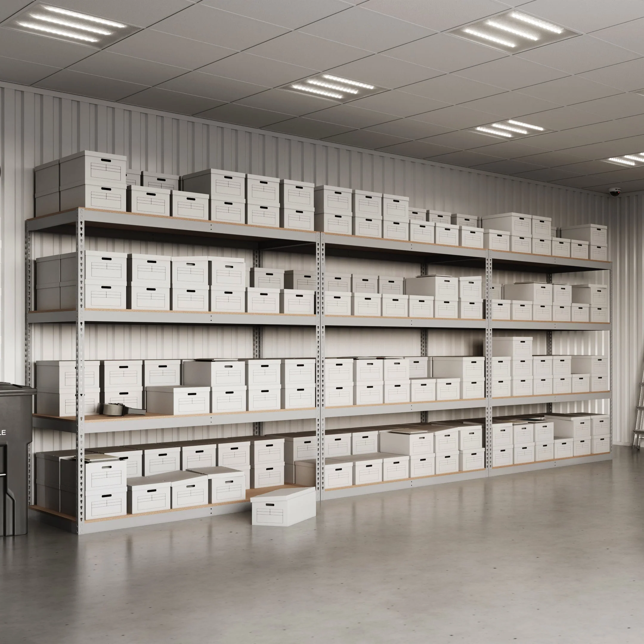 Lyon 48"d 4-Shelf Heavy-Duty Boltless Shelving Add-On Units - Gray - Image 3